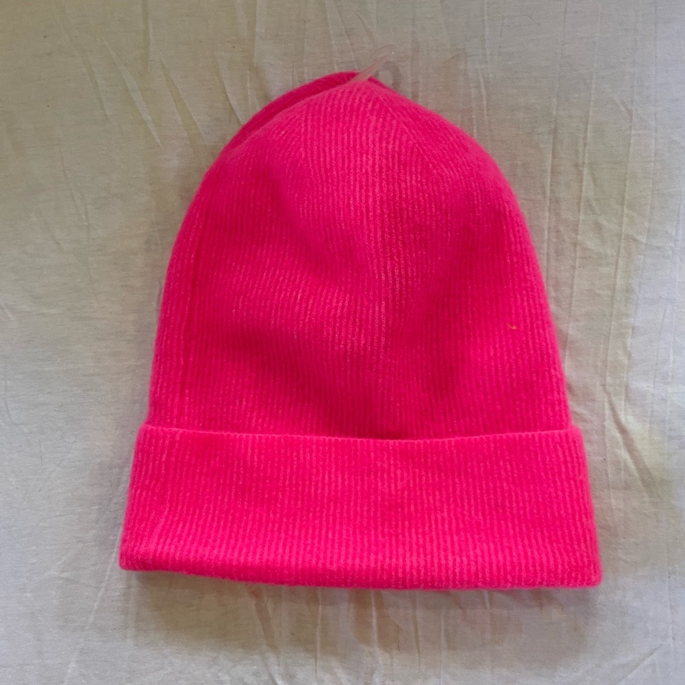 Neon pink beanie
